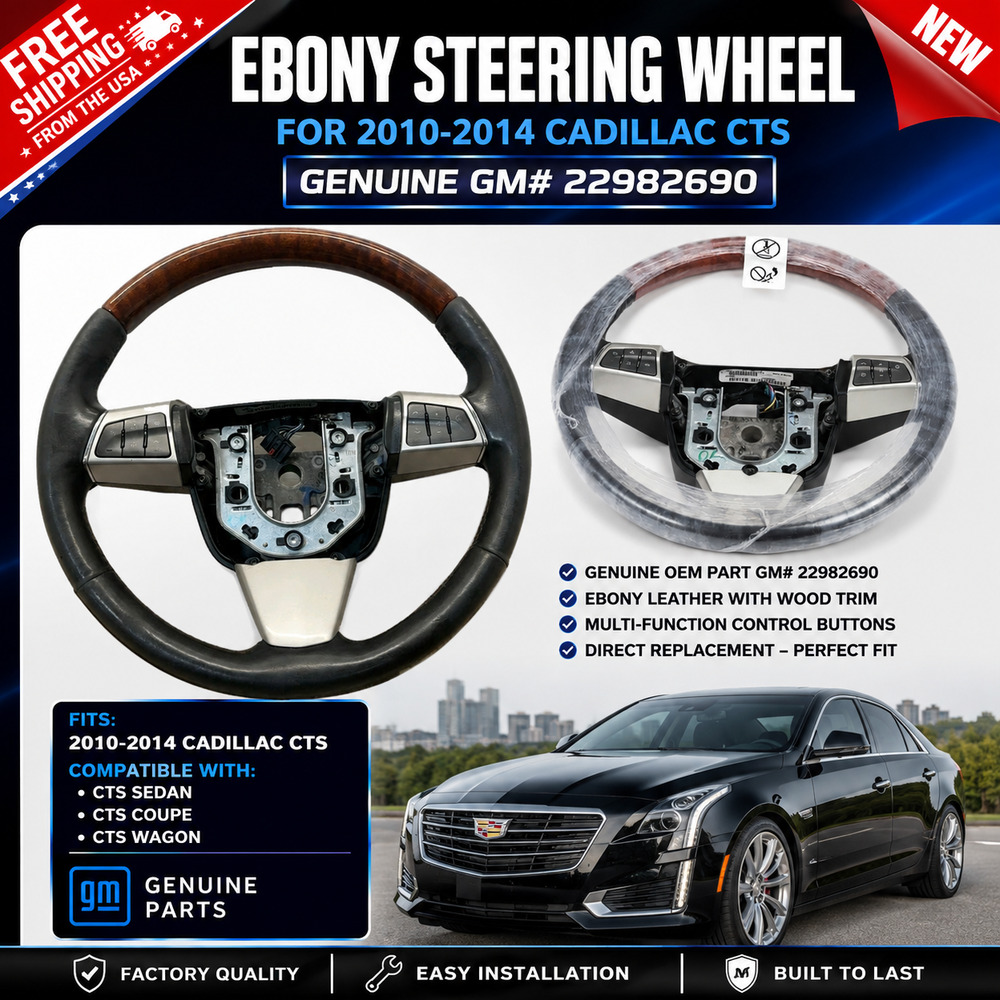 Ebony Steering Wheel for 2010-2014 Cadillac CT5 GM# 22982690